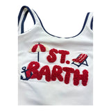 Saint Barth Costume Intero Tinta Unita con Logo per Bambina CARA003 BIANCO SAINT BARTH 