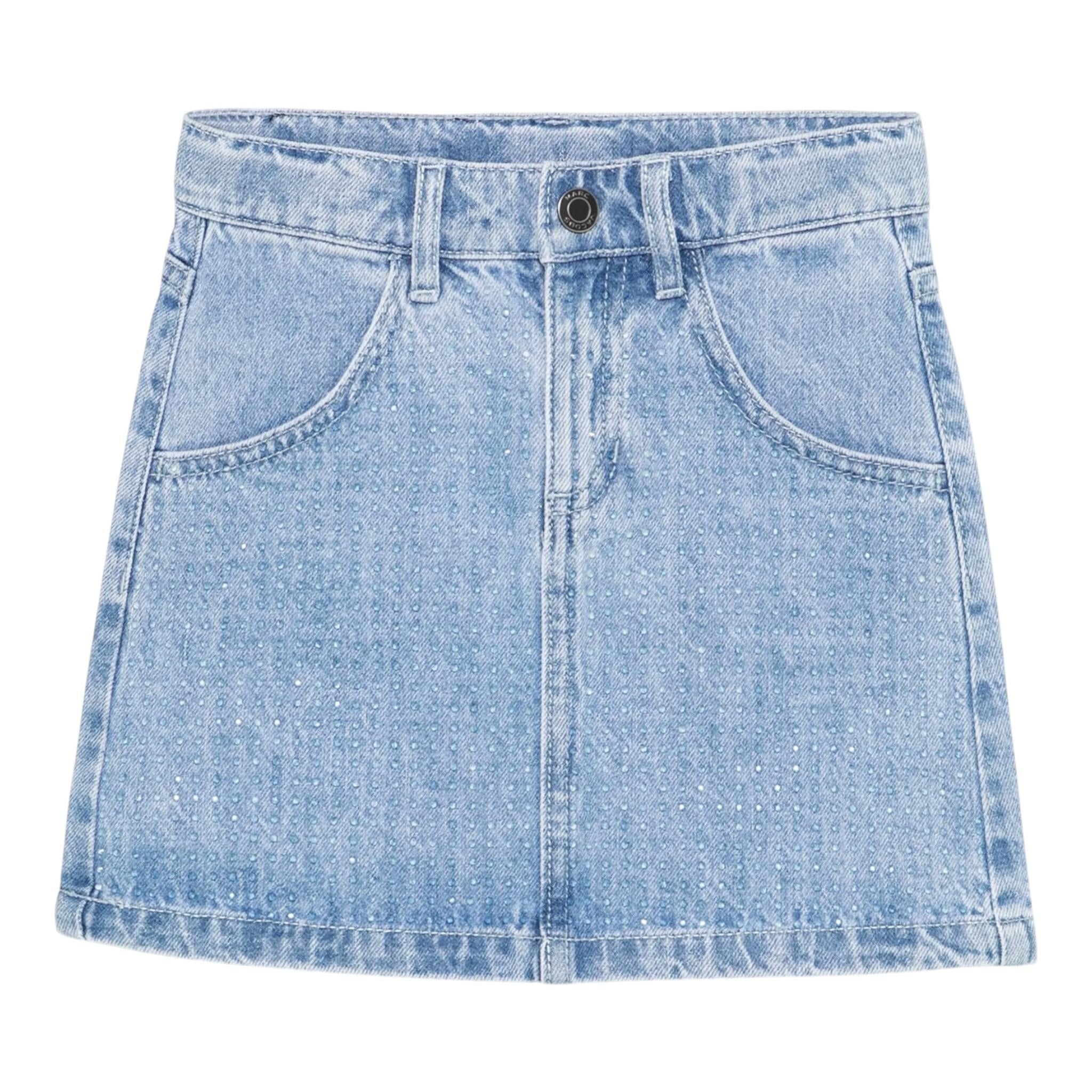 Marc Jacobs Gonna In Denim Tinta Unita con Brillantini per Bambina W60539 AZZURRO MARC JACOBS 