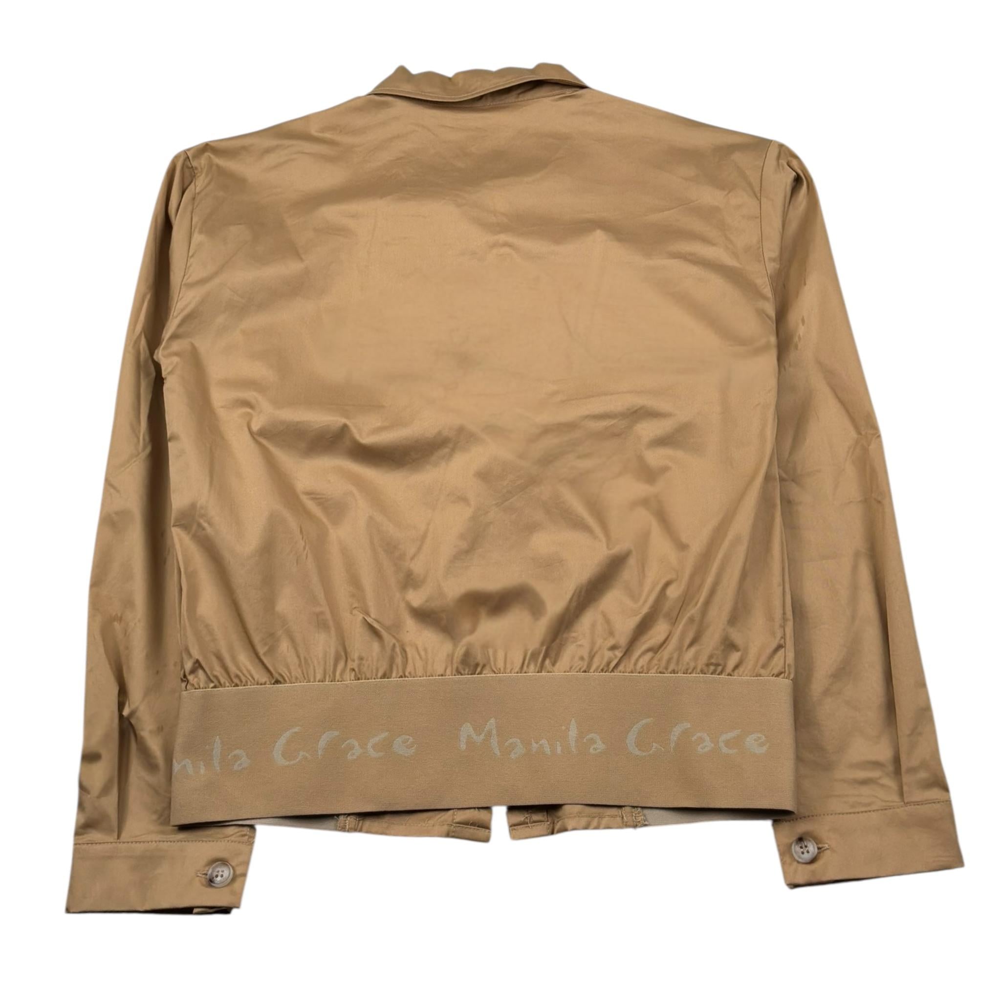 Manila Grace Giacca Tinta Unita con Elastico Logato per Bambina MG2682 CAMMELLO MANILA GRACE 