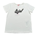 Liu Jo T-Shirt Girocollo tinta unita con Brillantini Bianco per Bambina GA50188 BIANCO LIU JO 