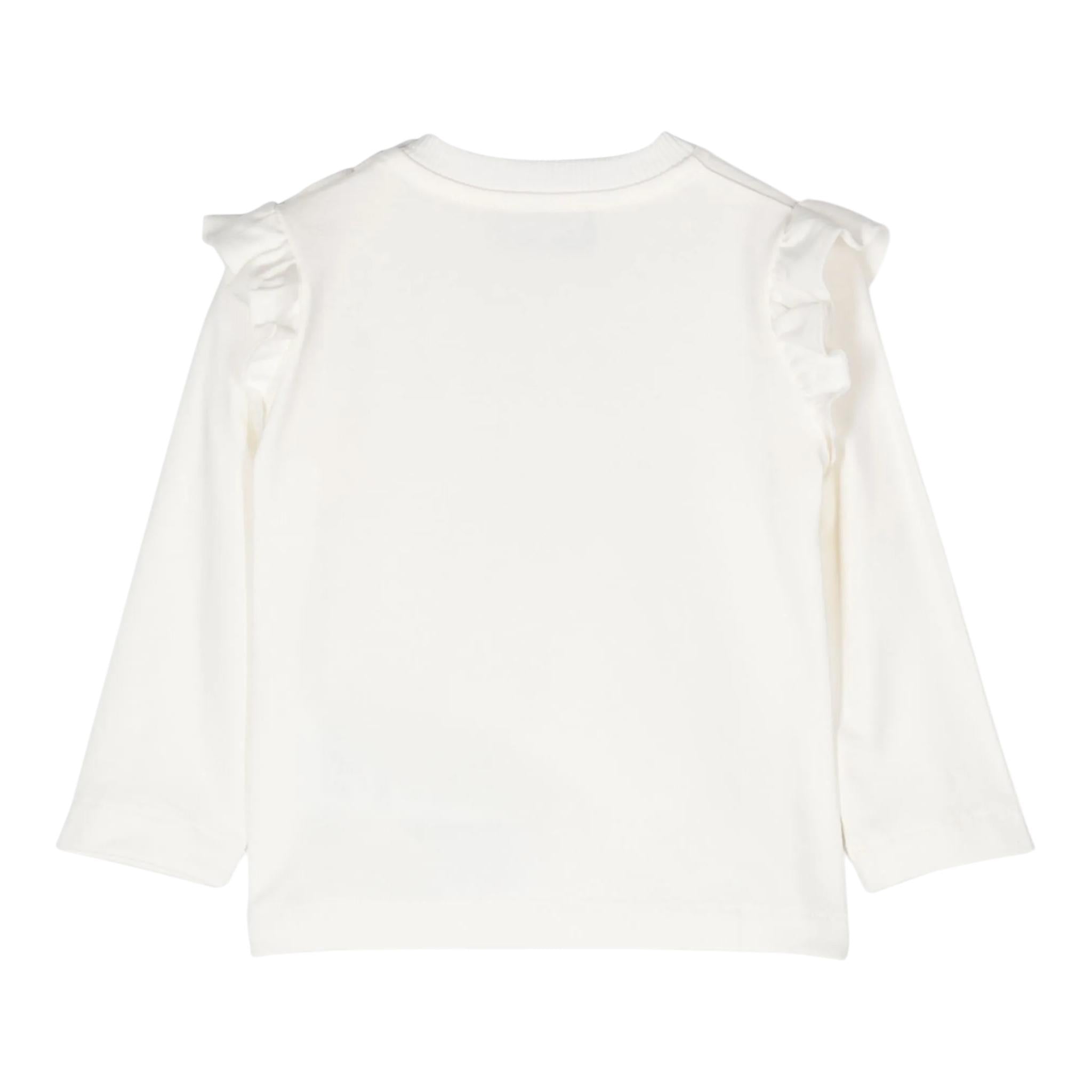 MOSCHINO shirt girocollo tinta unita con stampa in contrasto Panna per Neonata MDO00R PANNA MOSCHINO 