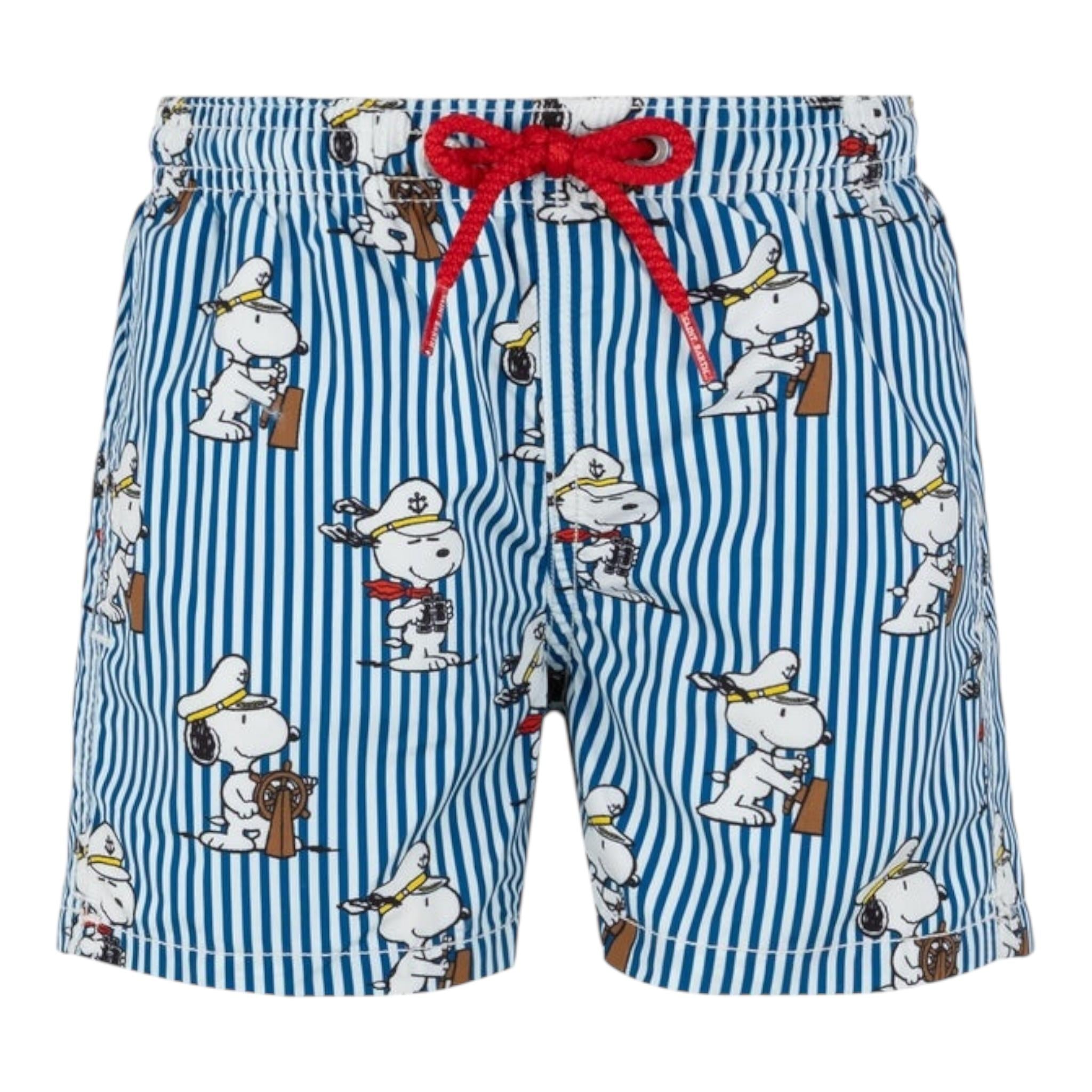 Saint Barth Costume Modello Boxer Tinta Unita con Fantasia Snoopie per Bambino JEA000111 BIANCO/BLU SAINT BARTH 
