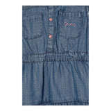 Guess Abito Giromanica In Denim Tinta Unita con Culotte per Neonata A5GK12D3X20 BLU GUESS 