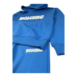 Moschino Completo 2 Pezzi Felpa-Pantalone Tinta Unita per Bambino HUK04G BLU MOSCHINO 