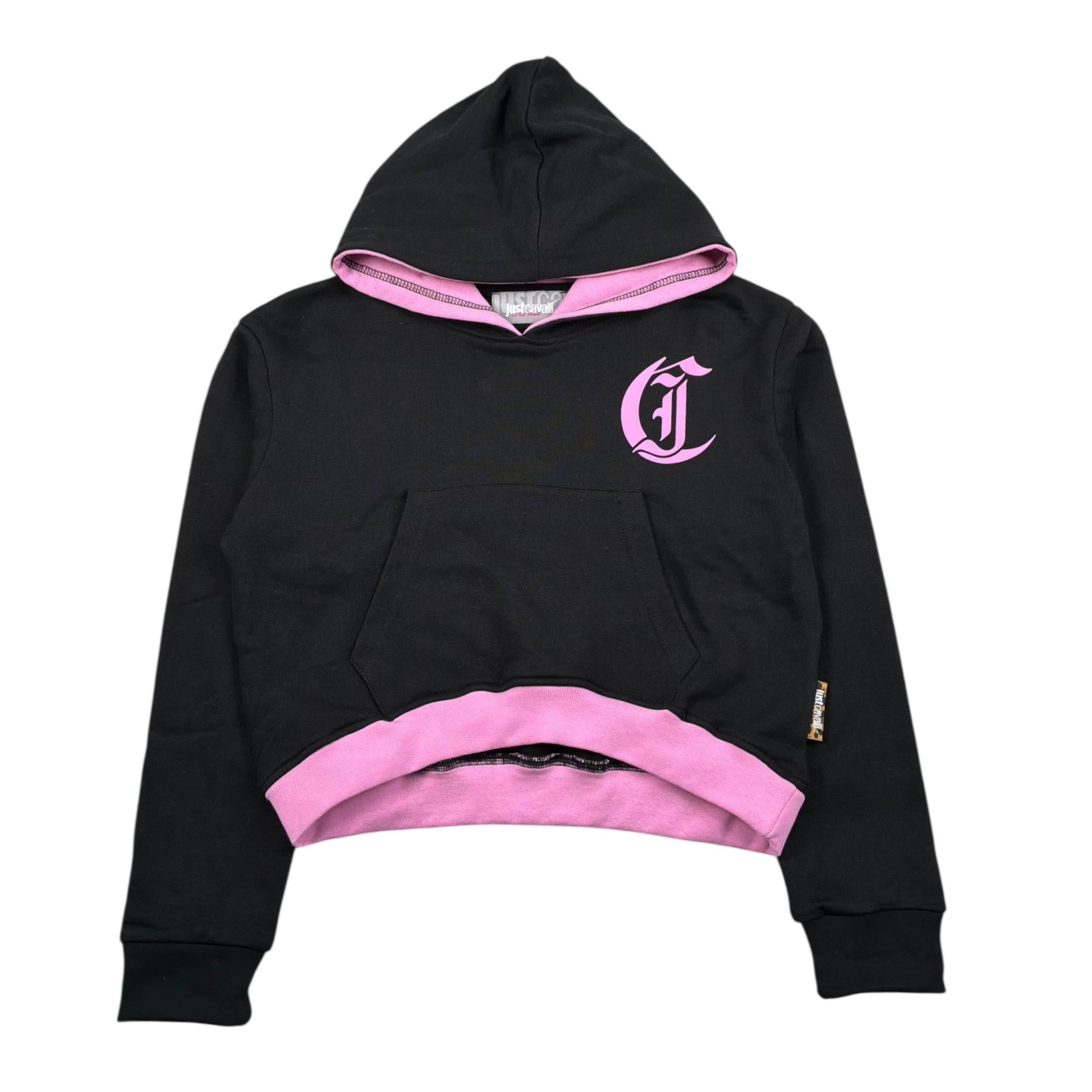 Just Cavalli Felpa Chiusa con Cappuccio Modello Crop per Bambina JGP26051FE NERO JUST CAVALLI 