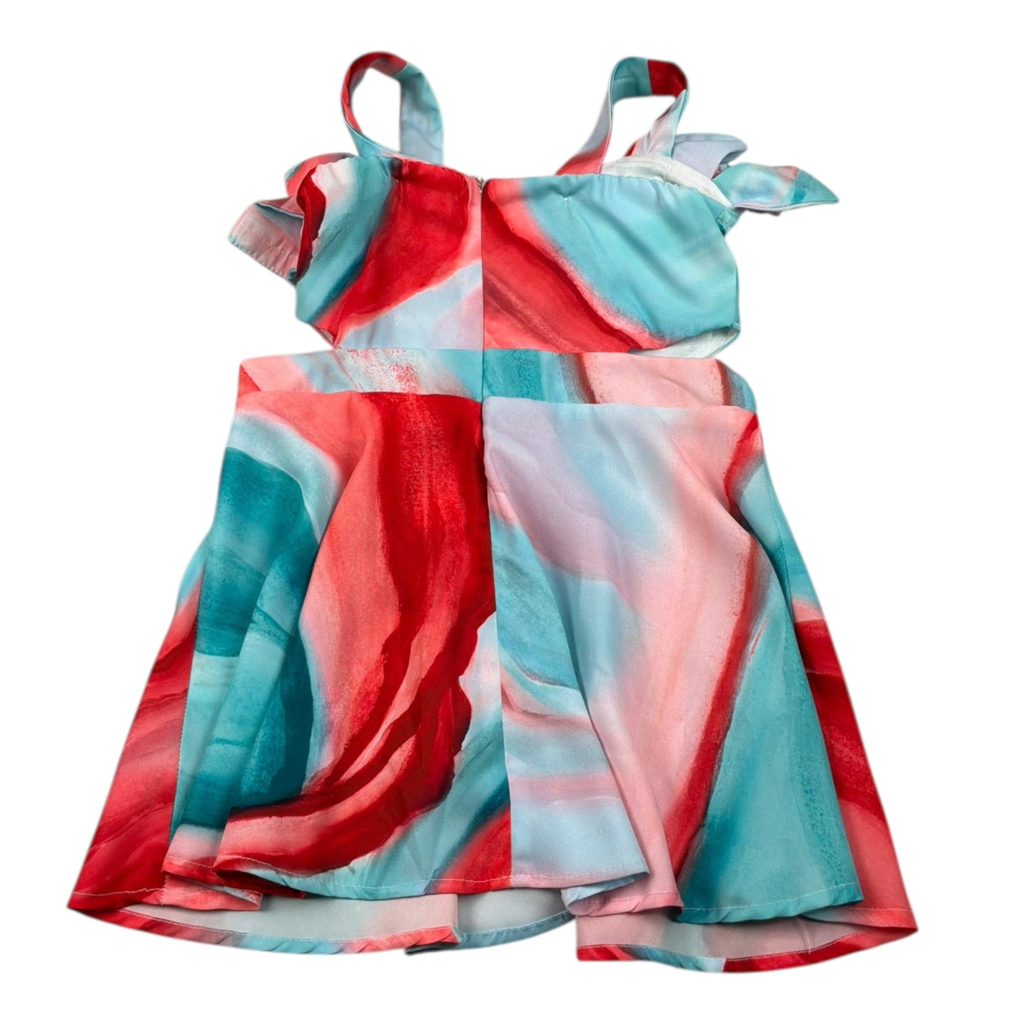 Naice Abito Multicolor con Bretelle per Bambina 24138 MULTICOLOR NAICE 