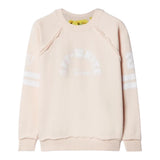 Off-White Felpa Girocollo Tinta Unita con Stampa per Bambina OBBA006S24 ROSA OFF-WHITE 