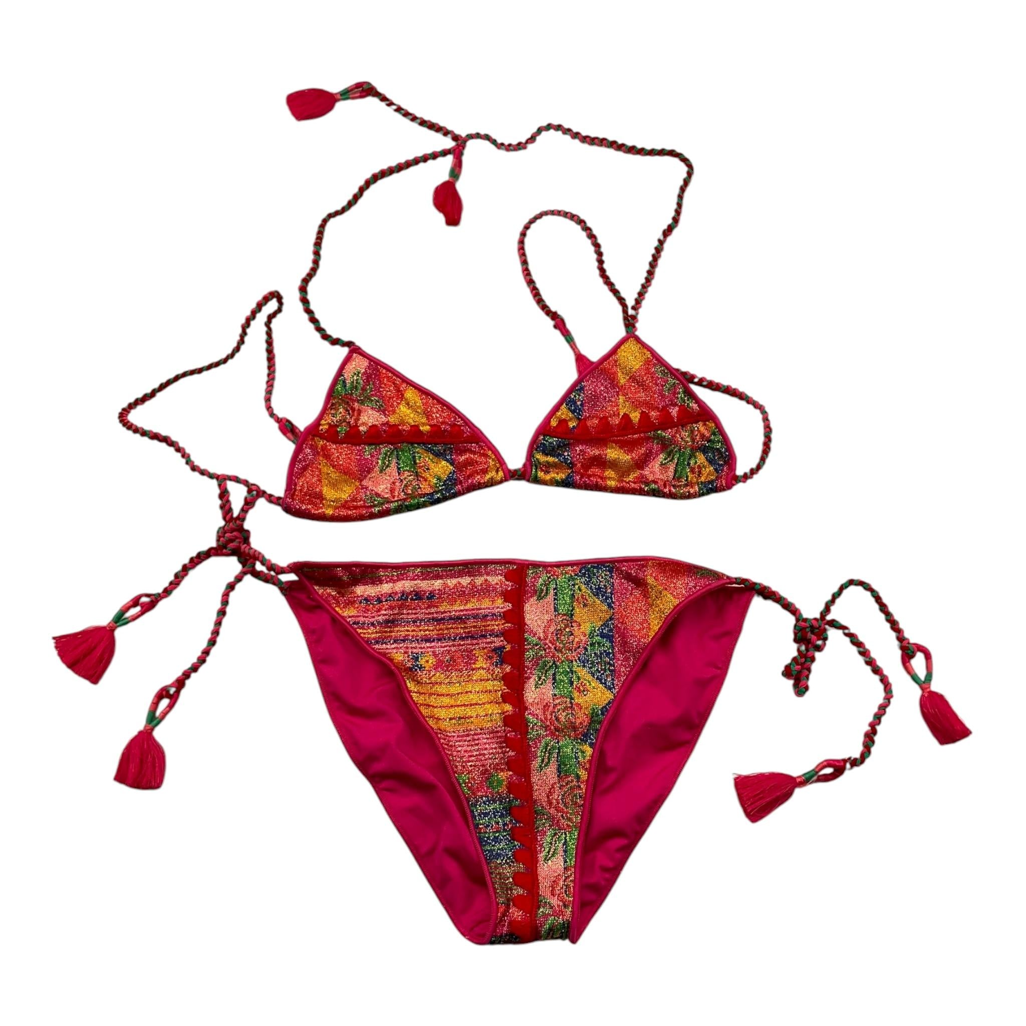 F**K Costume 2 Pezzi Triangolo-Slip Tinta Unita  per Bambina FJ22 BORDEAUX F**K 