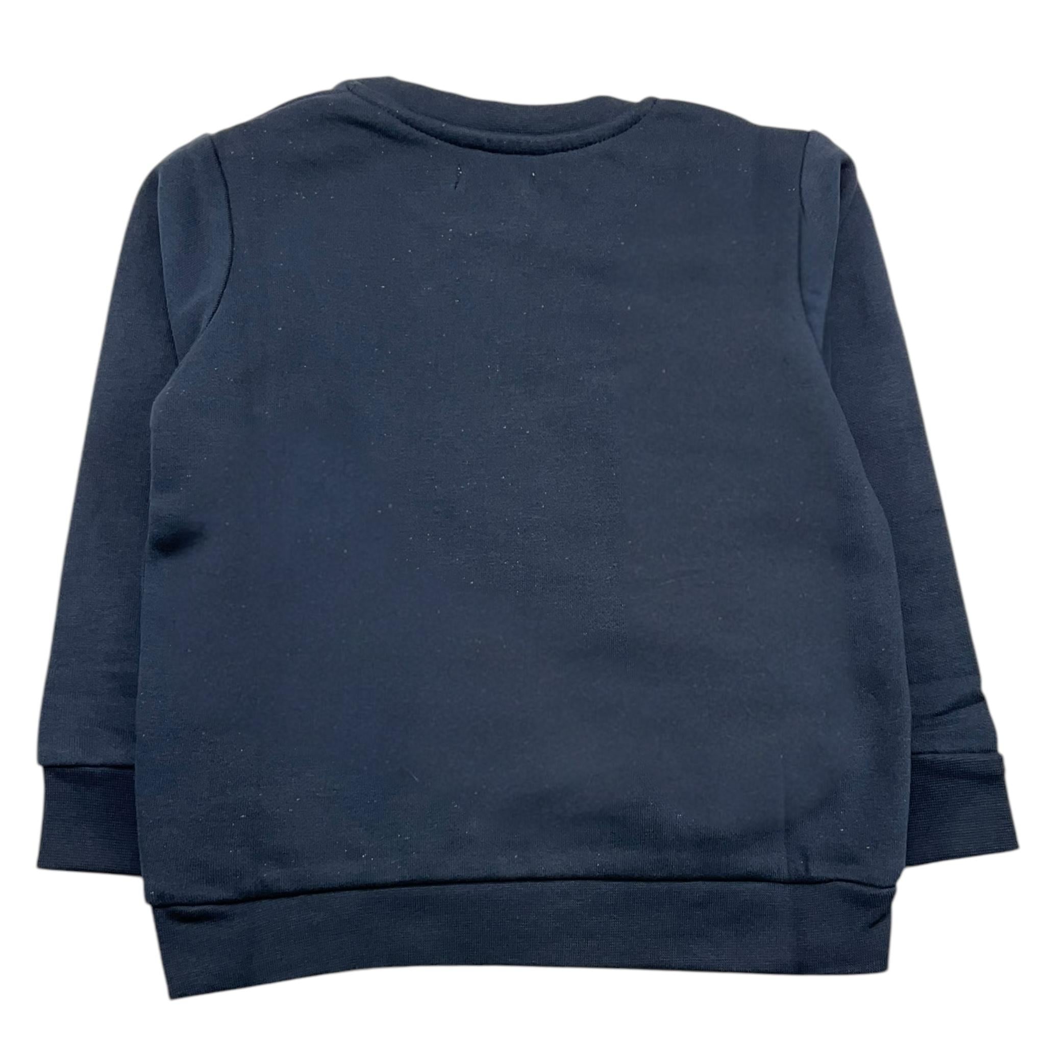EMC felpa chiusa girocollo tinta unita con stapa in contrasto Blu per Bambino CE2098 BLU EMC 