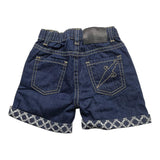Cesare Paciotti Bermuda In Denim Tinta Unita Con Elastico In Vita Blu Per Neonato