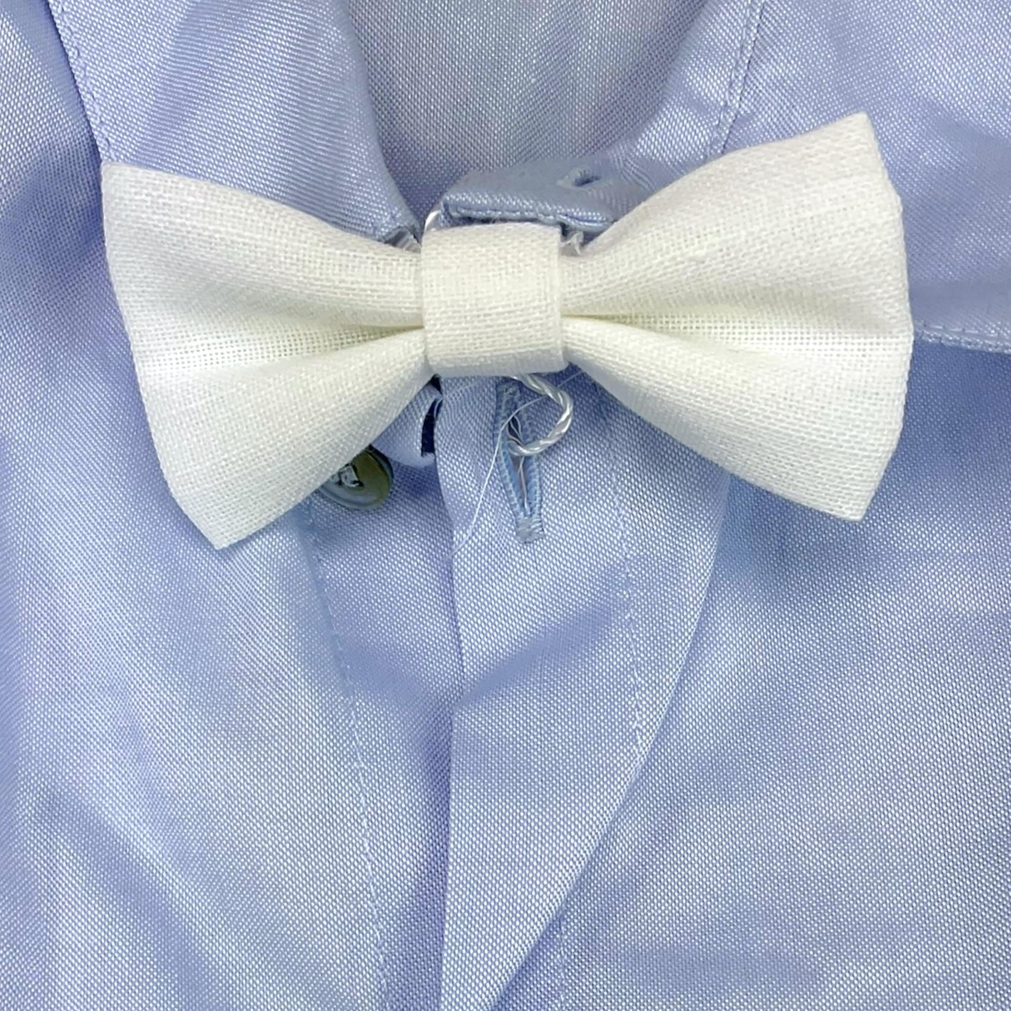Barcellino Completo 4Pezzi Camicia-Bermuda-Papillon-Pantalone Bianco per Neonato 1101100 BIANCO BARCELLINO 