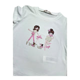 Liu Jo T-Shirt Girocollo Tinta Unita con Brillantini per Neonata KA5020NX BIANCO LIU JO 