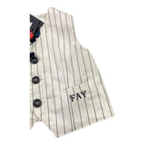 Fay Gilet Tinta Unita Fantasia Righe per Neonato 5Q2342 BIANCO FAY 