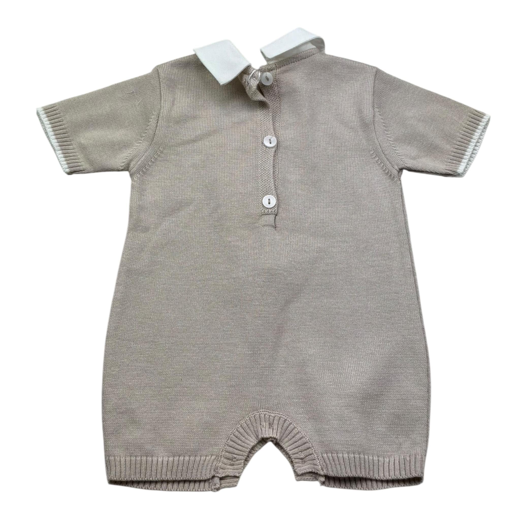 Isabel & Martinez Pagliaccetto Mezza Manica Tinta Unita con Colletto per Neonato IM25N538 BEIGE ISABEL & MARTINEZ 