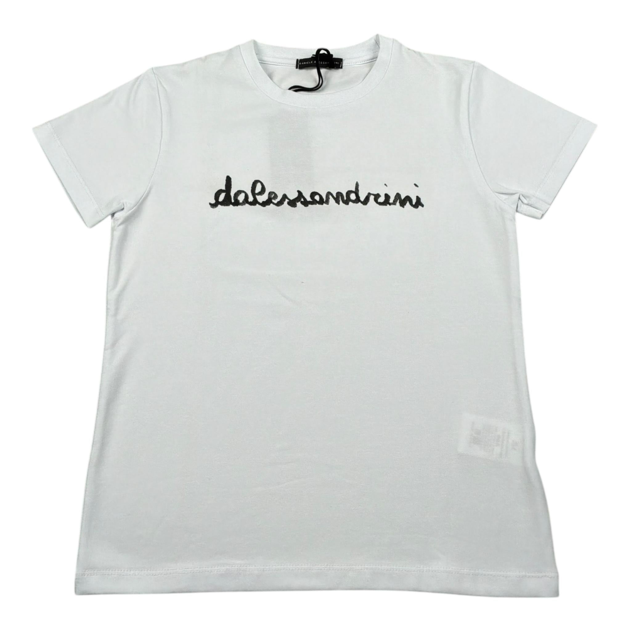Daniele Alessandrini T-Shirt Girocollo Tinta Unita con Stampa per Bambino 1236M00158 BIANCO DANIELE ALESSANDRINI 