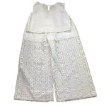 Kocca Completo 2 Pezzi Pantalone-Top Tinta Unita con Ricami per Bambina 60725 BIANCO Kocca 