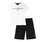 John Richmond Completo 2 Pezzi T-Shirt-Bermuda Bicolore per Bambino RBP25008CJXX BIANCO/NERO JOHN RICHMOND 