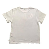 Carre'Ment Beau T-Shirt Girocollo Tinta Unita Con Stampa In Contrasto Bianco Per Neonato
