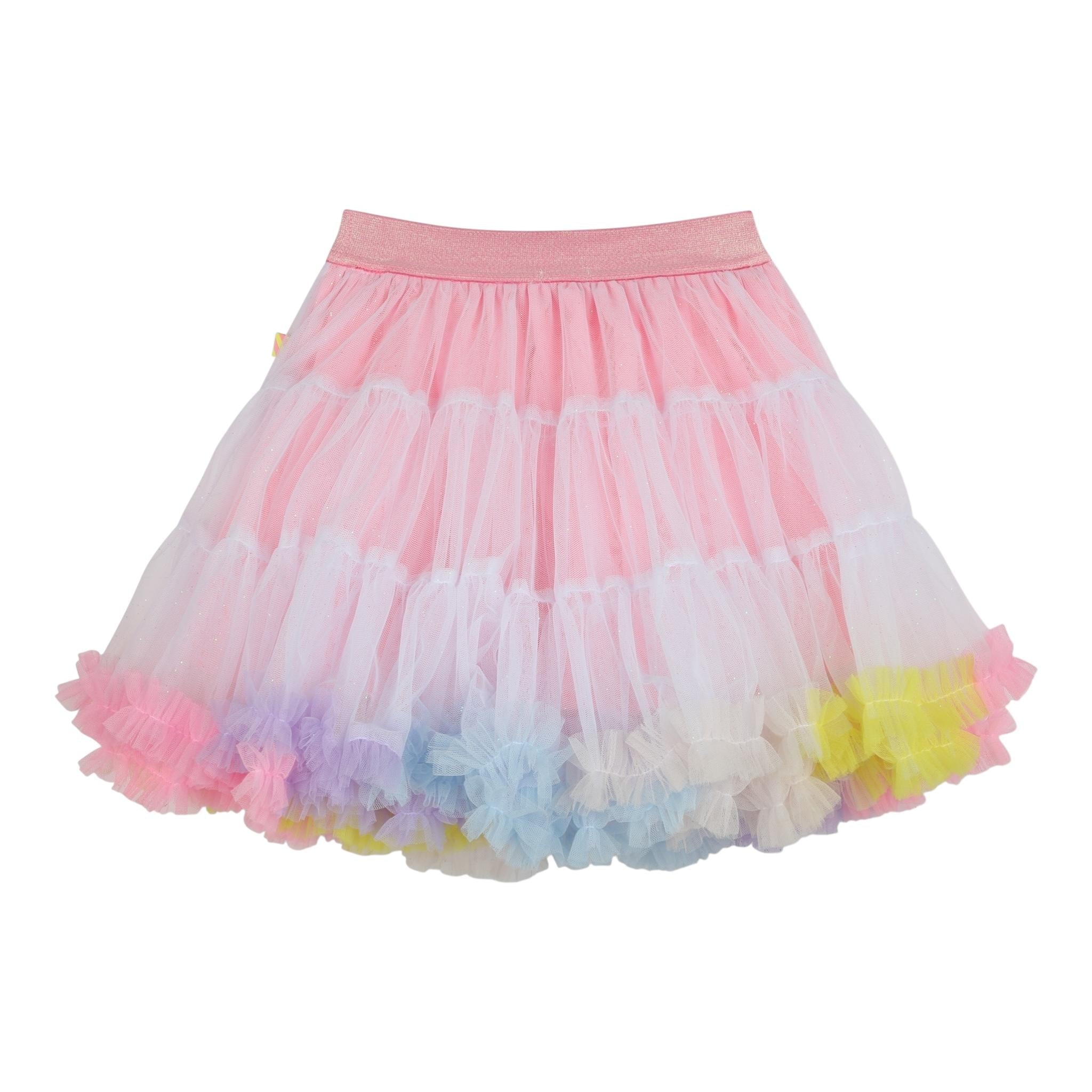 Billieblush Gonna Tinta Unita con Applicazioni Multicolor E Tulle per Bambina U21039 ROSA BillIEBLUSH 