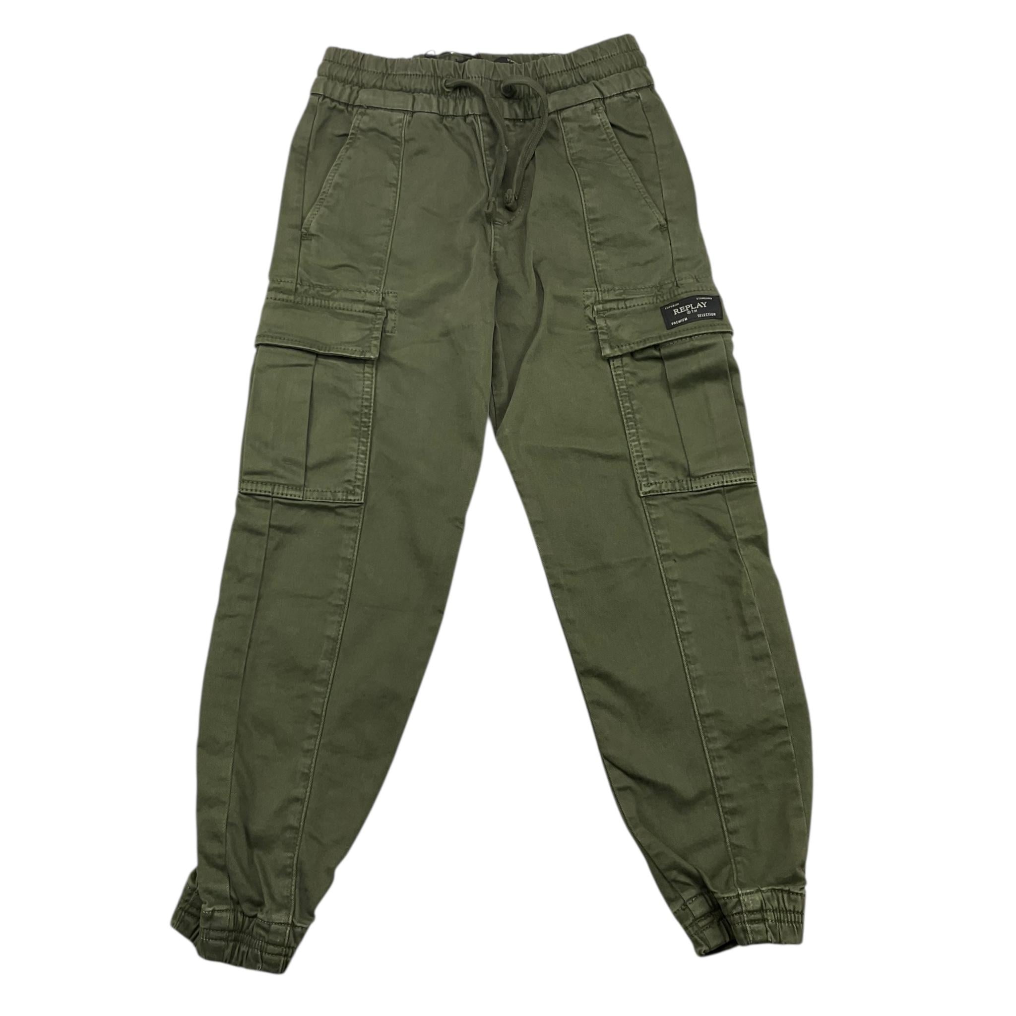 REPLAY pantalone tinta unita con elastico in vita Verde per Bambino SB9085 VERDE REPLAY 