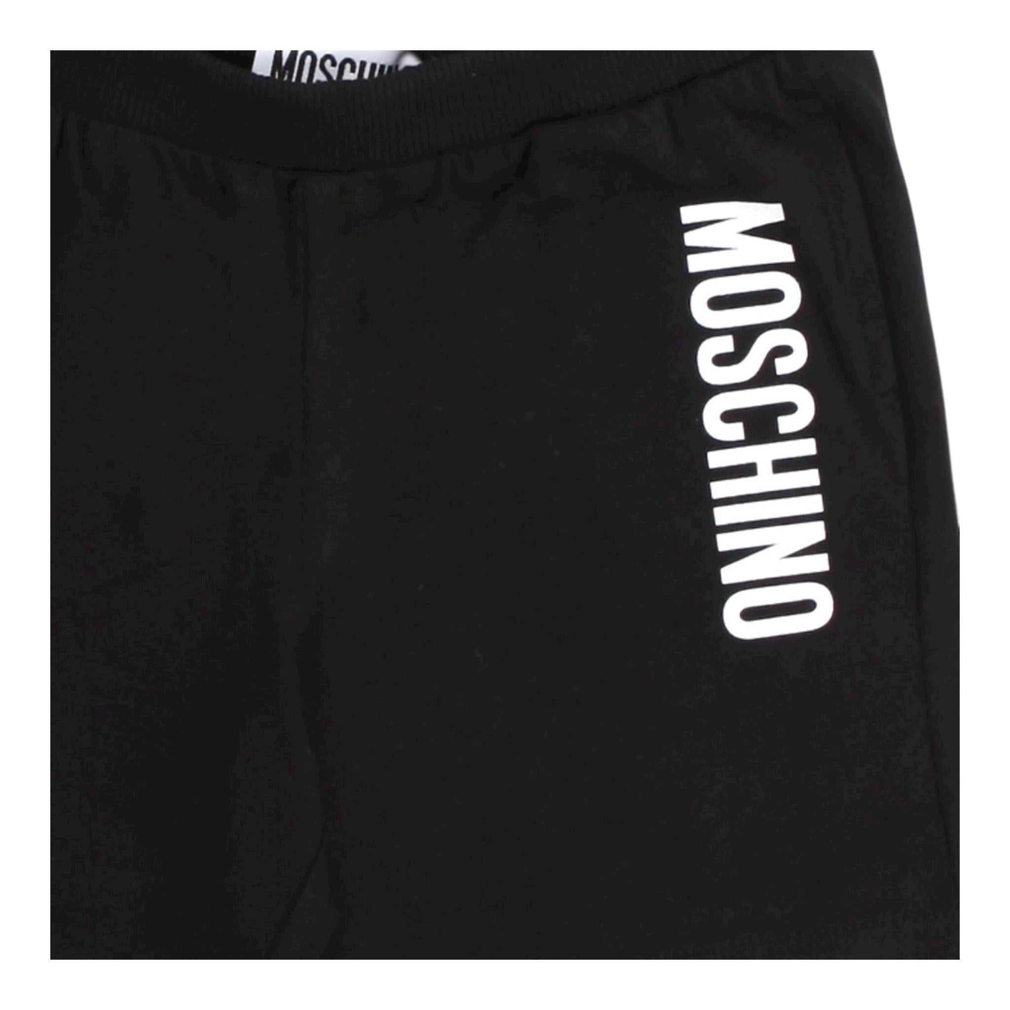 Moschino Bermuda Tinta Unita con Logo per Neonato MUQ01LN NERO MOSCHINO 
