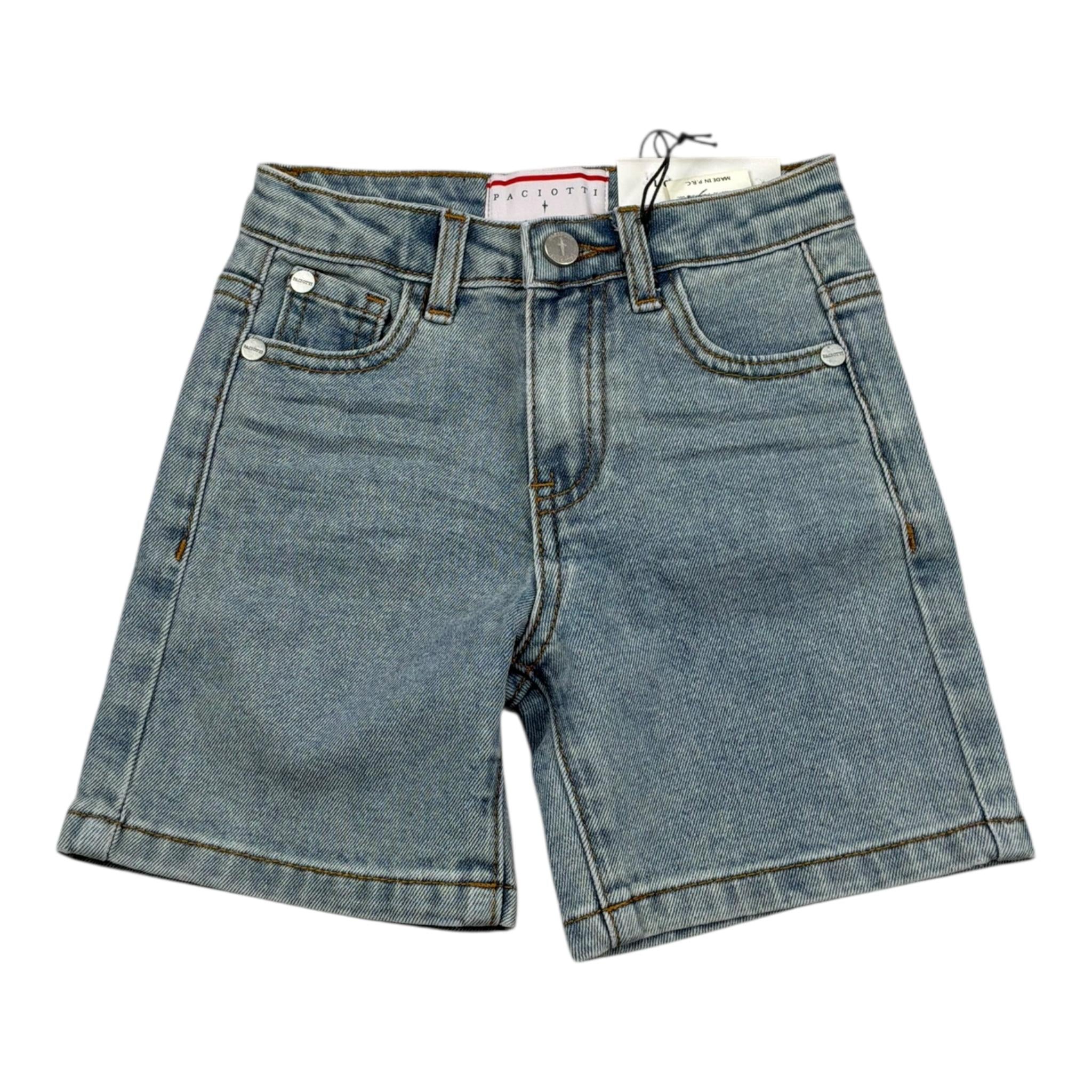 Cesare Paciotti Bermuda Tinta Unita In Denim per Bambino BMP5161JX AZZURRO CESARE PACIOTTI 