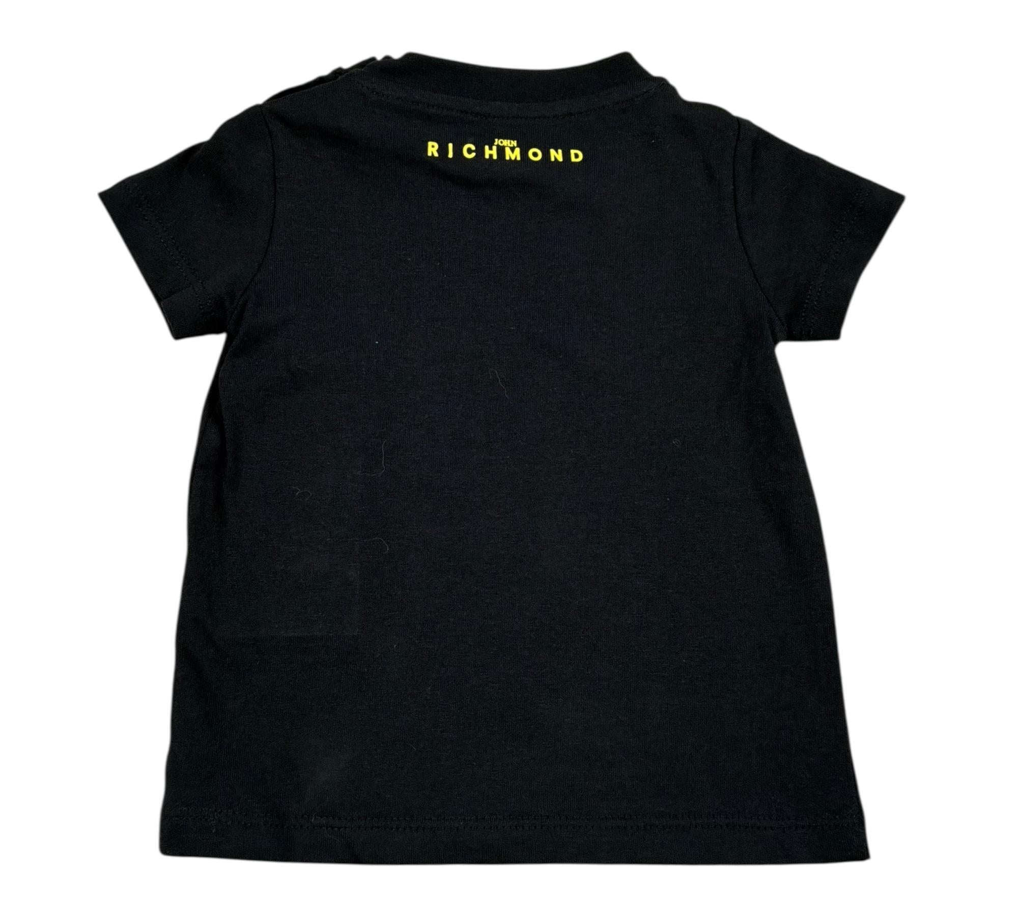 John Richmond T-Shirt Girocollo Tinta Unita con Logo per Neonato RIP26108TS NERO JOHN RICHMOND 