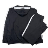 Cesare Paciotti Completo Felpa con Zip e Cappuccio-Pantalone In Tuta Nero per Bambino