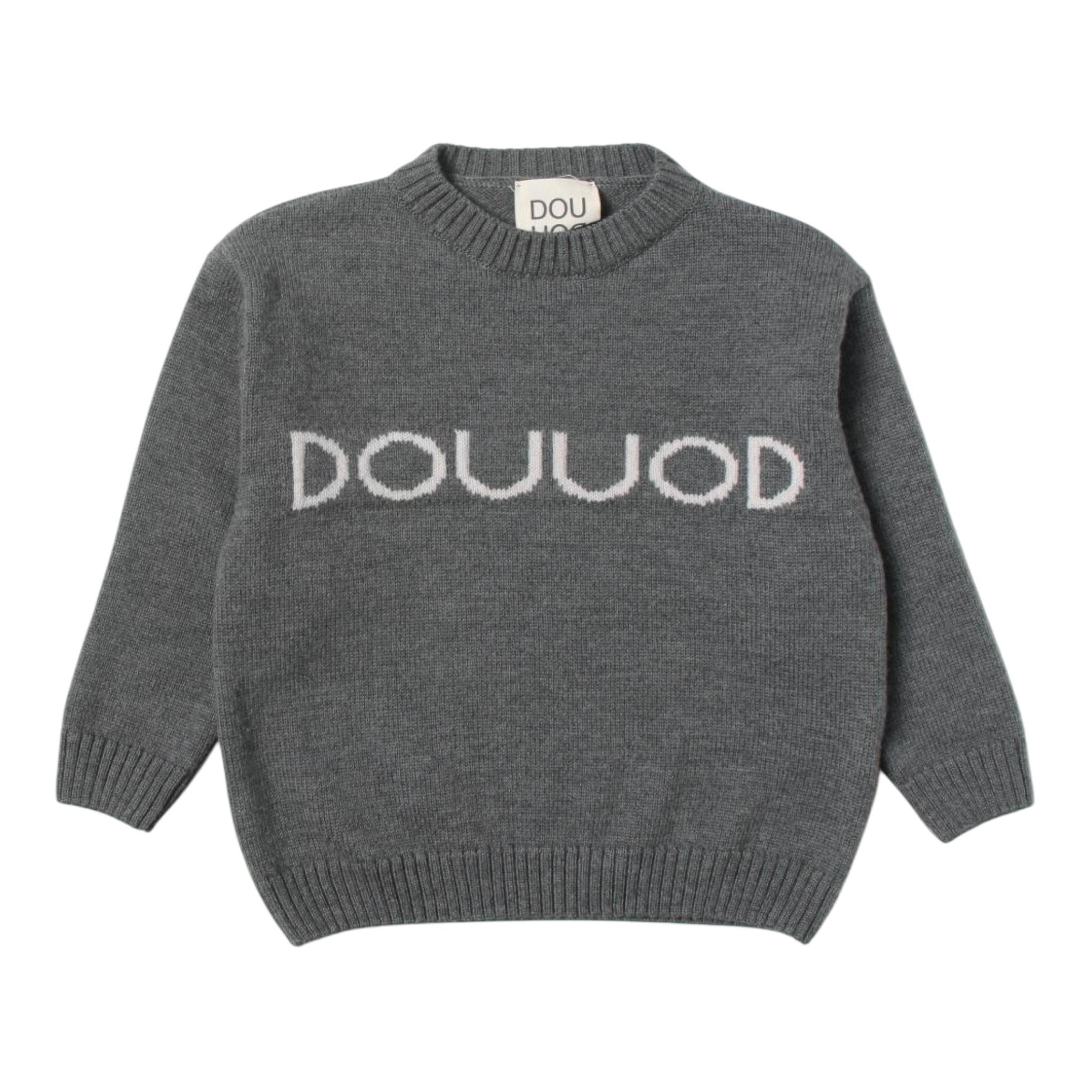 DOU DOU maglia girocollo tinta unita con logo Grigio per Bambino DV9P20 GRIGIO DOU DOU 