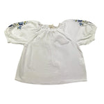 Babe & Tess Top Tinta Unita con Fantasia Fiori per Bambina 03518029 BIANCO BABE & TESS 