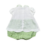 Bimbalo' Pagliaccetto Bicolore con Colletto per Neonata 7568 BIANCO/VERDE BIMBALO' 