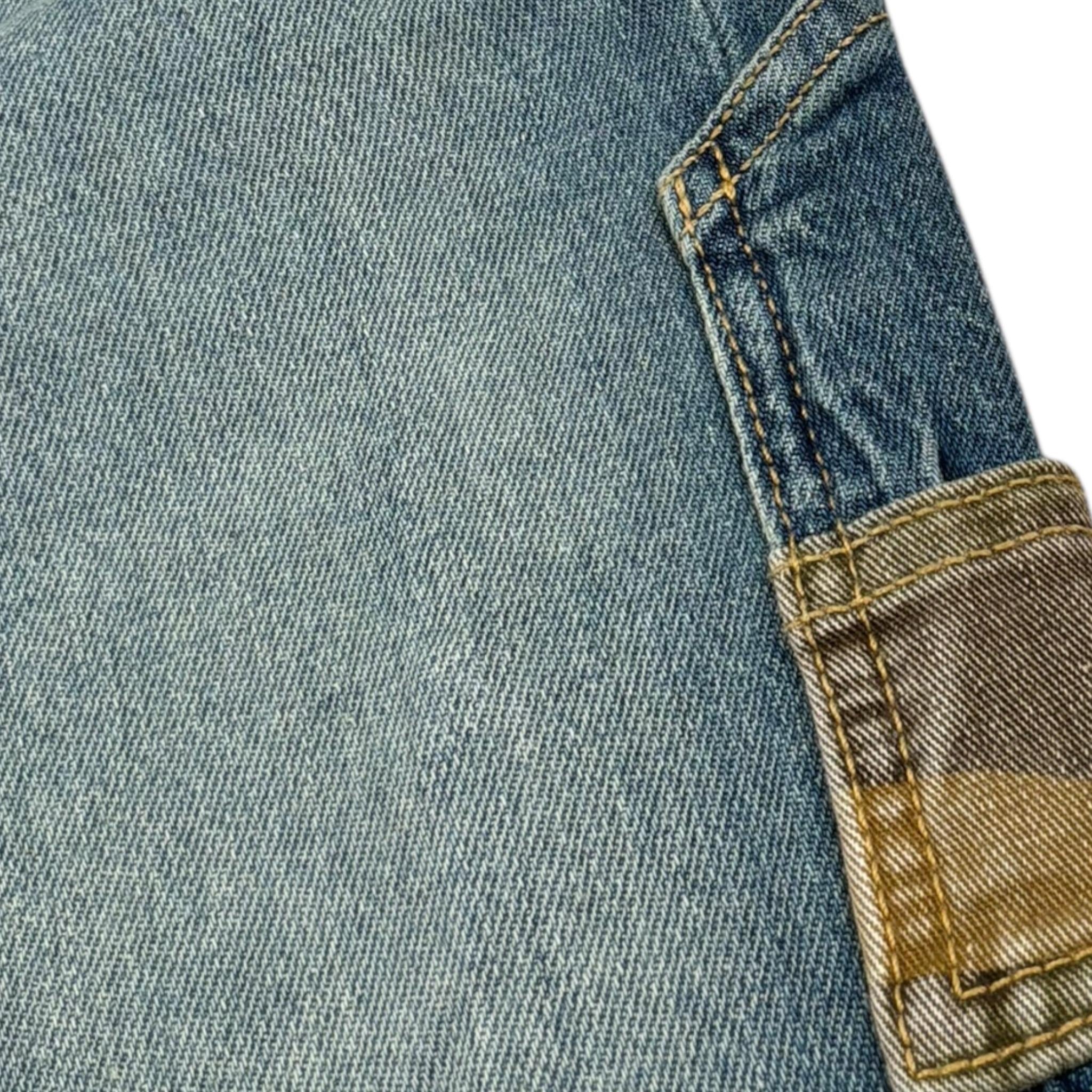 Guess Jeans Tinta Unita con Girovita Regolabile per Bambino N5RA04D4MS0 BLU GUESS 