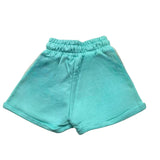 Shoe Short In Tuta Tinta Unita Con Stampa E Elastico In Vita Verde Acqua Per Bambina
