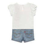 Levi'S Completo 2 Pezzi T-Shirt-Short In Denim per Neonata 1EH076 BIANCO LEVI'S 