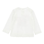 Monnalisa Shirt Tinta Unita con Stampa E Brillantini per Bambina 39D626J BIANCO MONNALISA 