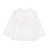 Monnalisa Shirt Tinta Unita con Stampa E Brillantini per Bambina 39D626J BIANCO MONNALISA 