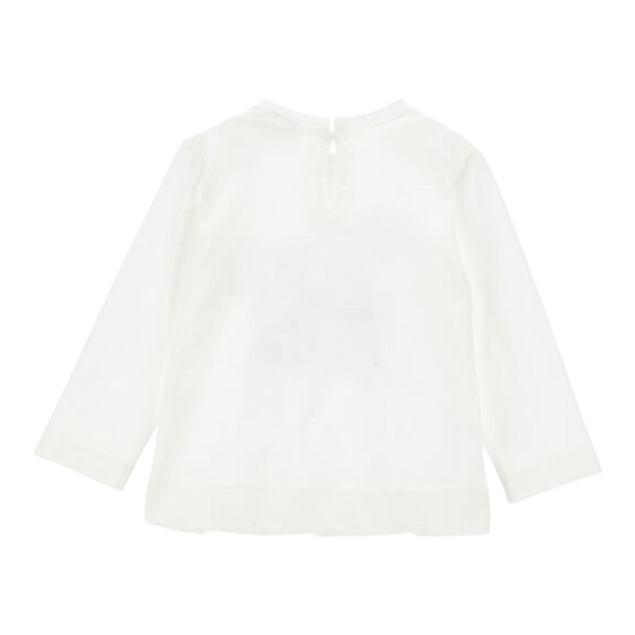 Monnalisa Shirt Tinta Unita con Stampa E Brillantini per Bambina 39D626J BIANCO MONNALISA 