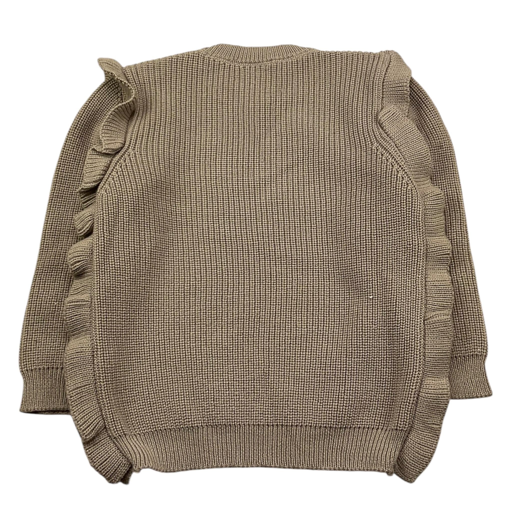 LITTLE BEAR maglia girocollo tinta unita con rouches Fango per Bambina 5141 FANGO LITTLE BEAR 