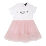 John Richmond Abito Mezza Manica Bicolore con Gonna Tulle per Neonata RIP25043VE BIANCO/ROSA JOHN RICHMOND 