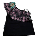 John Richmond Top Tinta Unita con Rouches per Bambina RGP26110TO NERO JOHN RICHMOND 