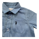 Trussardi Camicia Mezza Manica Tinta Unita con Taschino per Neonato TIP26104CA AZZURRO TRUSSARDI 