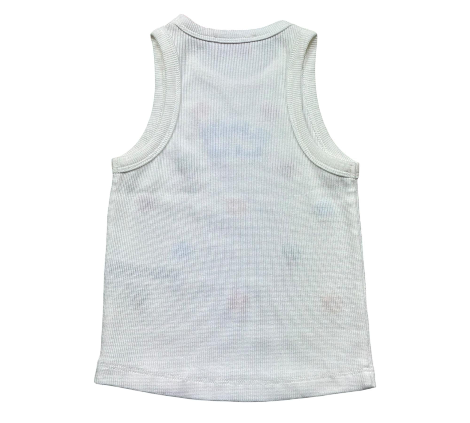 Saint Barth Canotta Tinta Unita con Stampa per Bambina BLUEJR BIANCO SAINT BARTH 