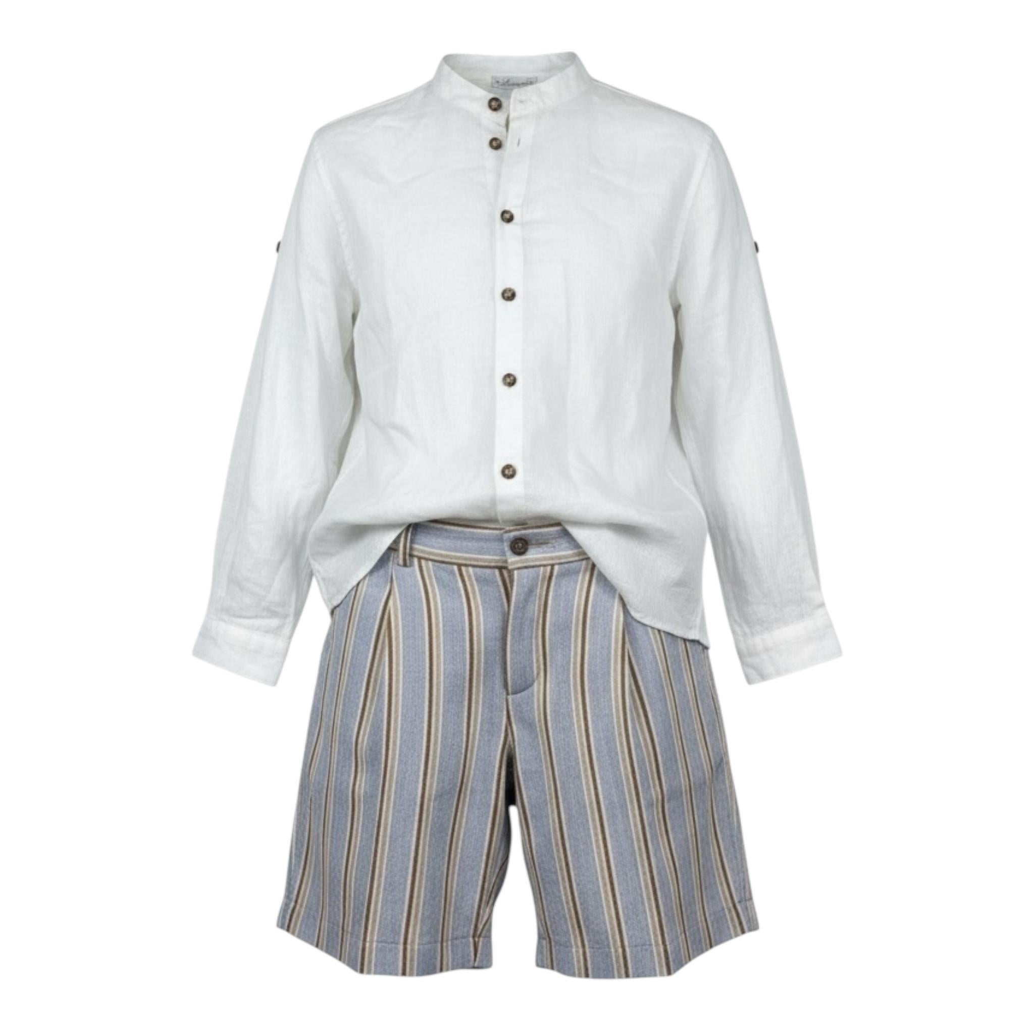 Barcellino Completo 2 Pezzi Camicia-Bermuda per Neonato 120110N BIANCO BARCELLINO 