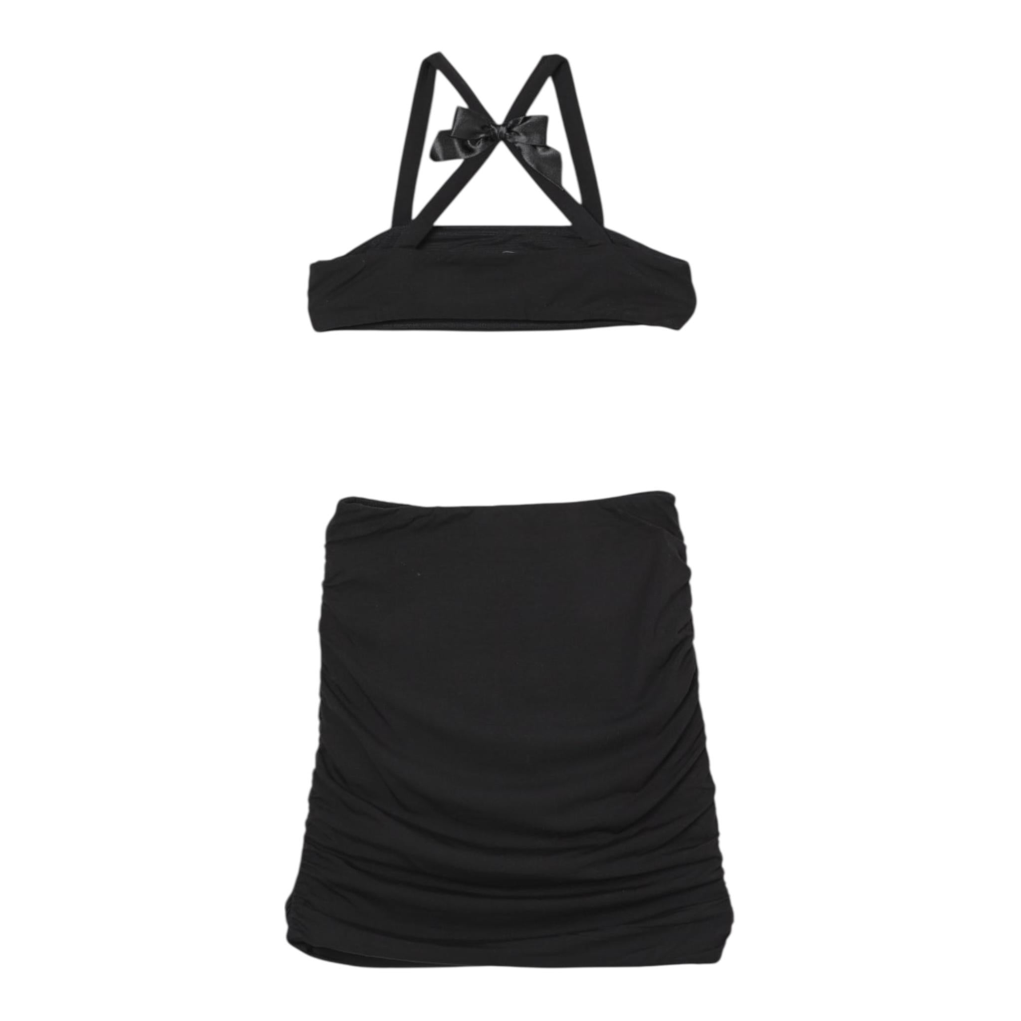 Philosophy Completo 2 Pezzi Top-Gonna Tinta Unita per Bambina I1E500X NERO PHILOSOPHY 