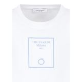 Trussardi T-Shirt Girocollo Tinta Unita con Stampa per Bambino TBP25025TS BIANCO TRUSSARDI 