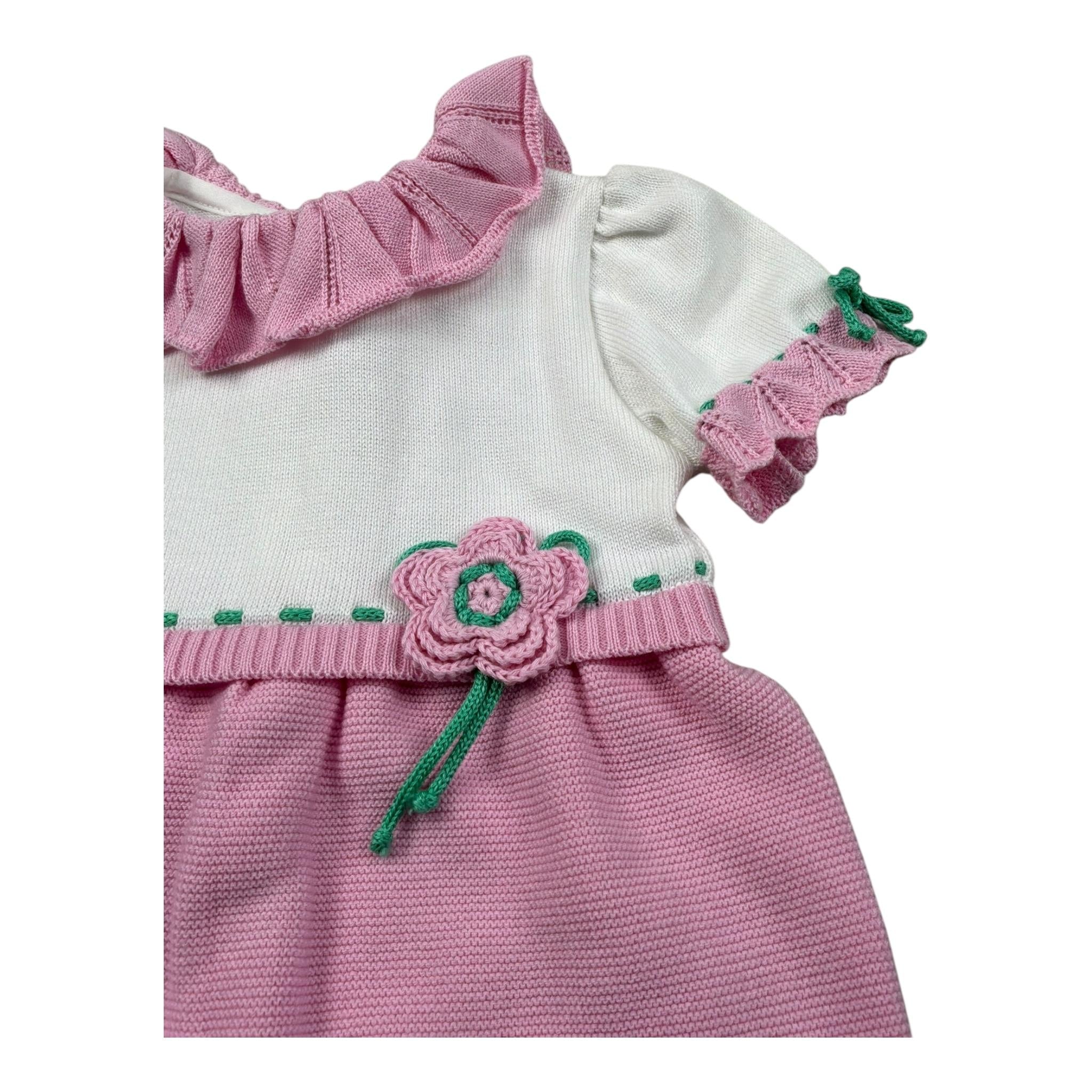 Colori Chiari Pagliaccetto Mezza Manica Bicolore per Neonata FF645968 BIANCO/ROSA COLORI CHIARI 