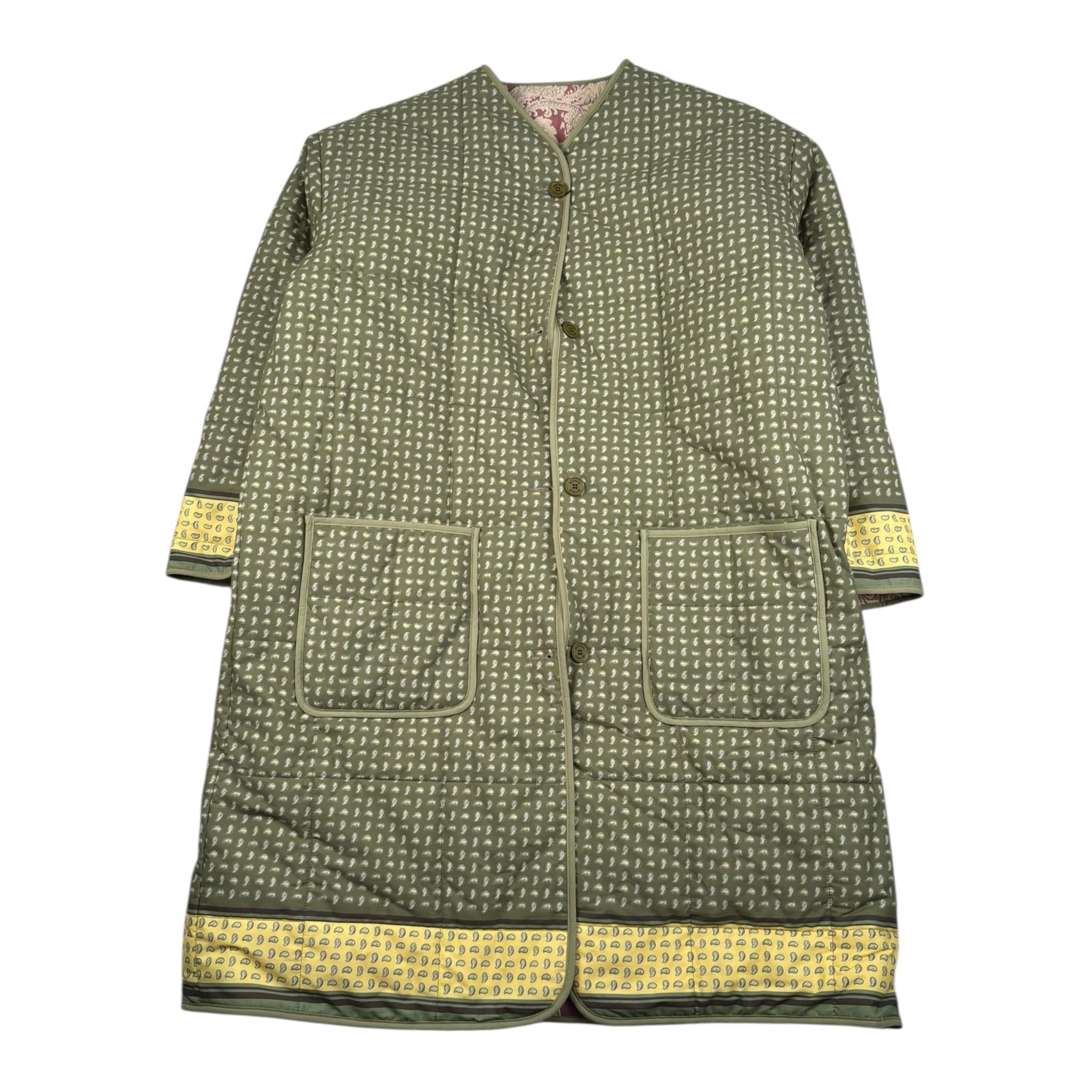 Etro Cappotto Tinta Unita Stampa Fantasia per Bambina GW2A27 VERDE ETRO 