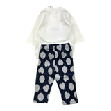 EMC completo 2pz maxi felpa-leggins bicolore Bianco/blu per Neonata CO3544 BIANCO/BLU EMC 
