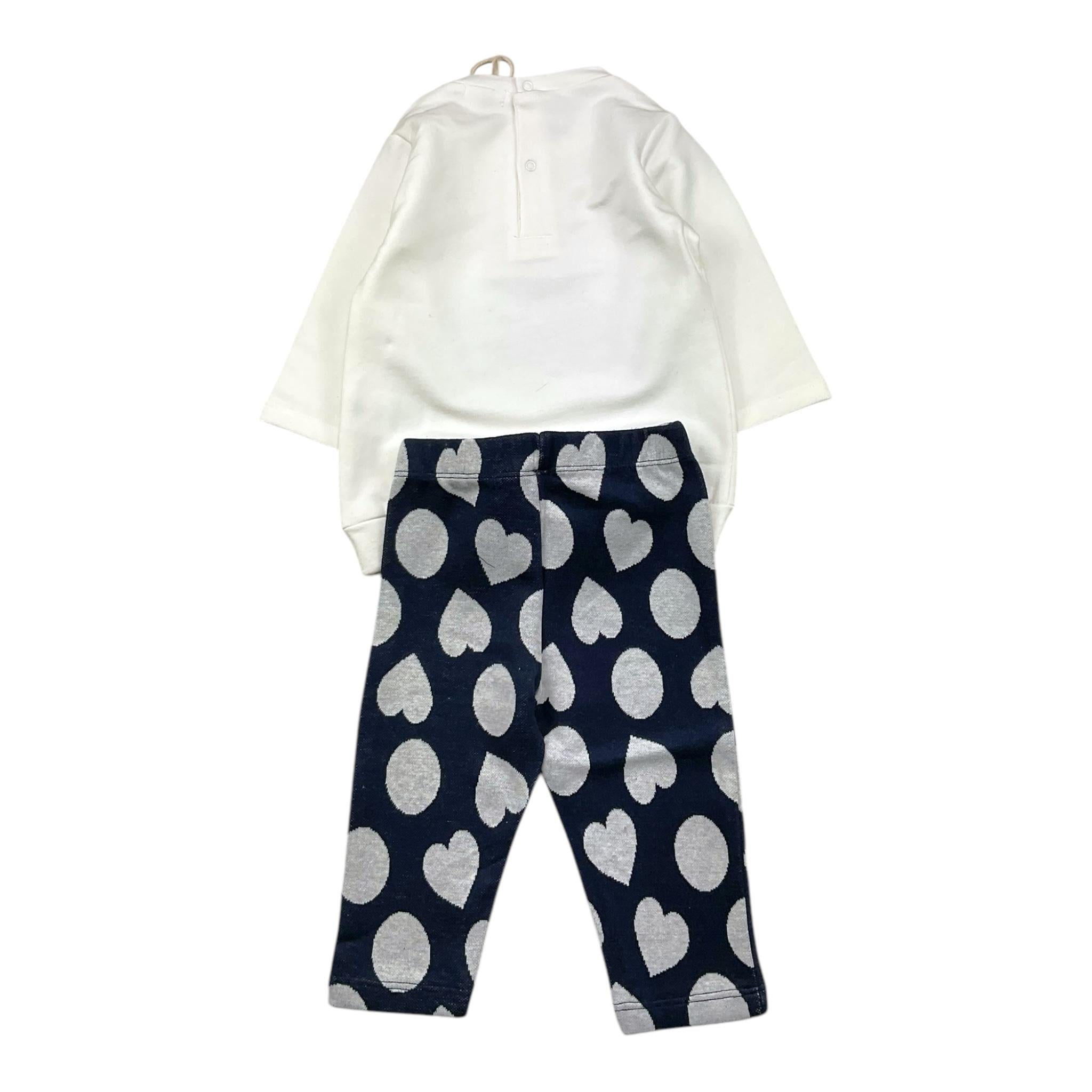 EMC completo 2pz maxi felpa-leggins bicolore Bianco/blu per Neonata CO3544 BIANCO/BLU EMC 