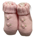 BABY LORD babbucce tinta unita con ricami in contrasto Rosa per Neonata 700 ROSA BABY LORD 